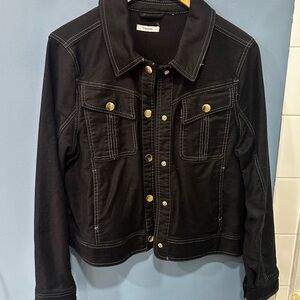 Maurices Black Jean Jacket with Gold Buttons